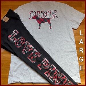 NWT VS PINK LARGE BUFFALO PLAID SET